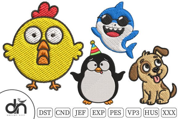 4 Funny Animal Friends Embroidery Design Review