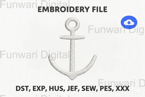 Classic Nautical Anchor Embroidery