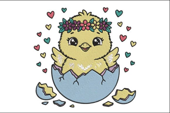 Cute Chick Floral Egg Embroidery Design Review