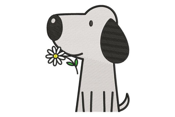 Dog with Daisy Flower Embroidery Review