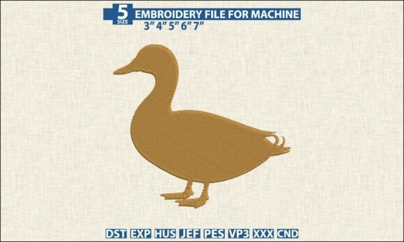 Duck Silhouette DST PES Embroidery Files Review