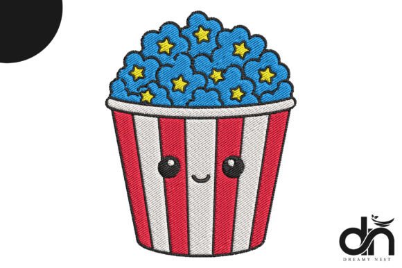 Kawaii Patriotic Popcorn Embroidery Review