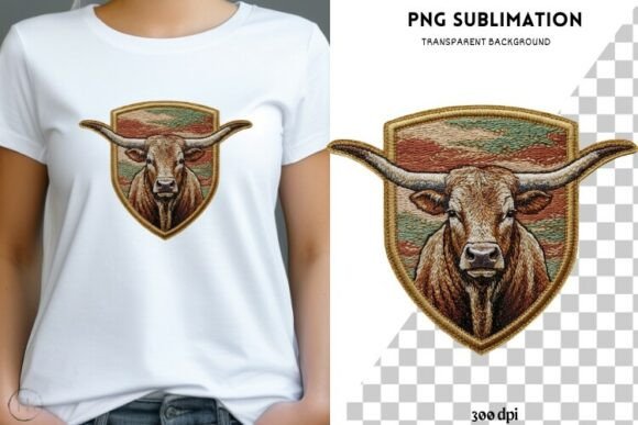 Longhorn Bull Embroidery PNG Western Review
