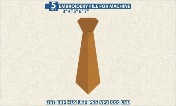 Necktie Embroidery Pattern DST PES File Review