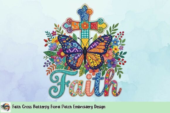 Reviewing Faith Cross Butterfly Floral Patch Embroidery Design
