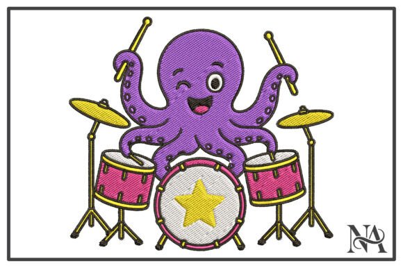 Rockstar Octopus Drummer Embroidery Review