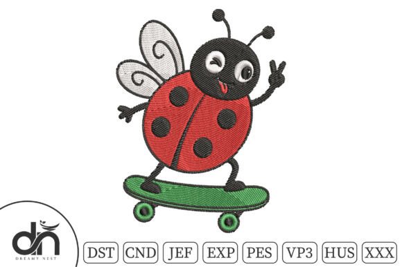 Skateboarding Ladybug Embroidery Design Review
